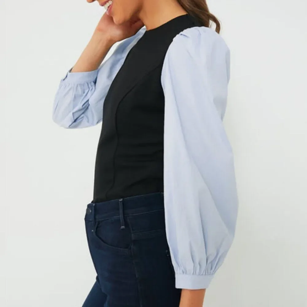 Tuckernuck - Size XS - Mixed‎ Media Gracia Black & Blue Top $128